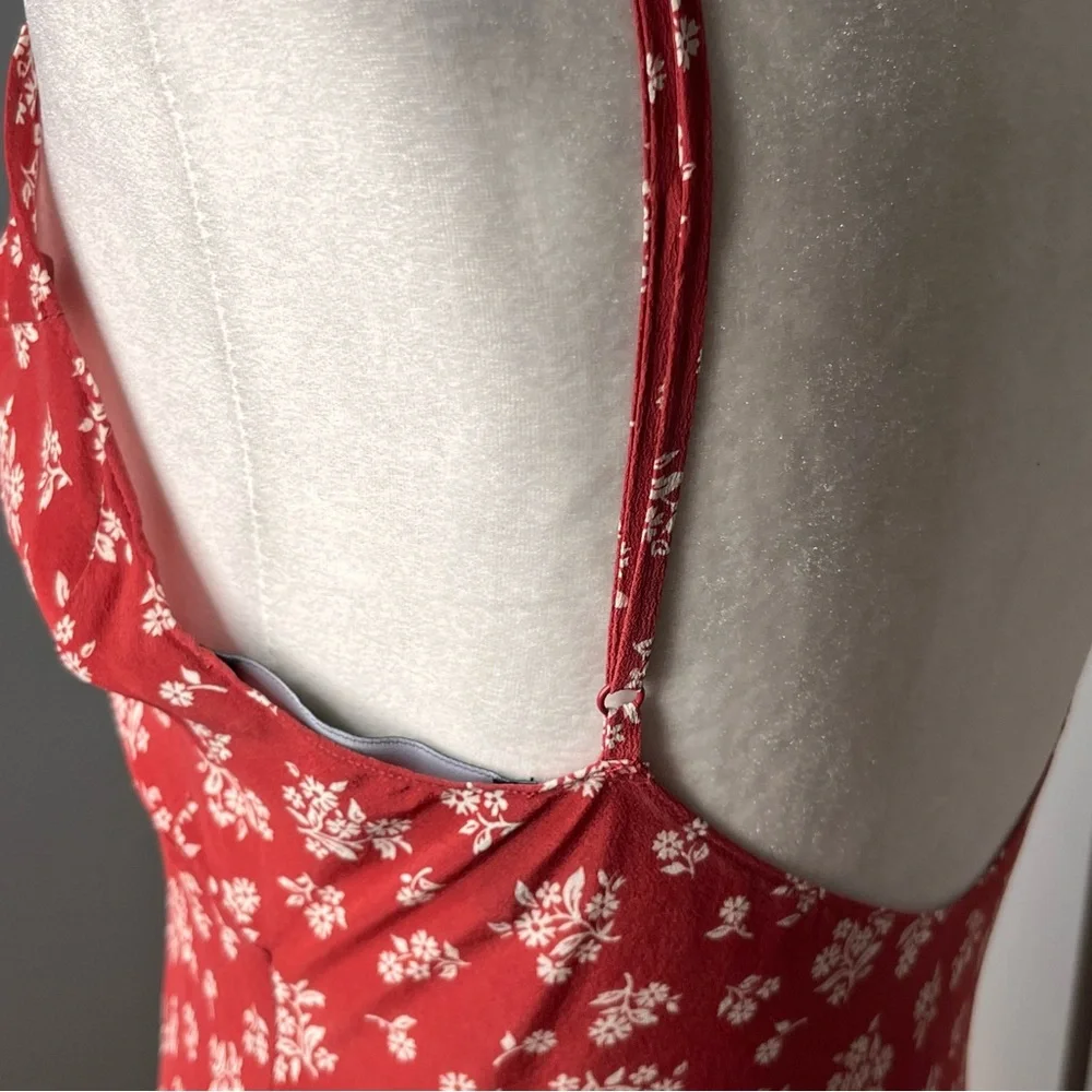 Réalisation Par Red Floral Silk Slip Dress – Women’s Large - Picture 5 of 9